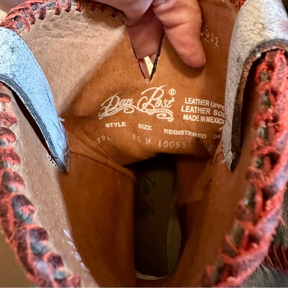 DAN POST LUCIANA ON HOLD GOR BBAB Gray Distressed 9.5M Cowgirl Boot Western - Picture 10 of 13